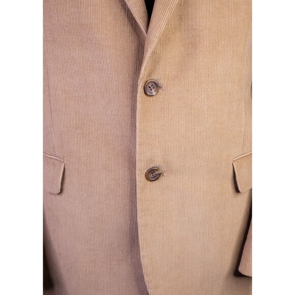 Chaps Mens Two Button Blazer Corduroy Sport Coat Jacket Cotton Beige Size 42L - Picture 3 of 13